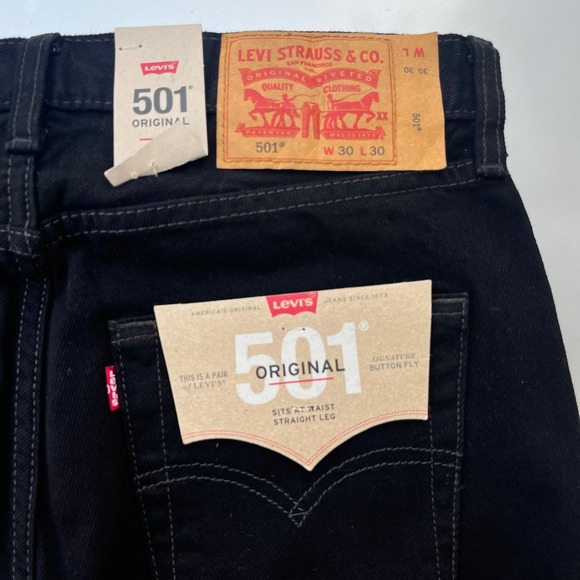 Black Levi's 501 button fly jeans - Picture 1 of 12